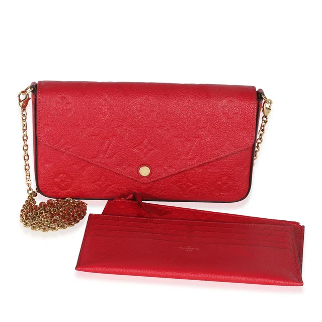 Louis Vuitton Scarlet Monogram Empreinte Félicie Pochette Red Leather Handbag in Red Leather from HEWI