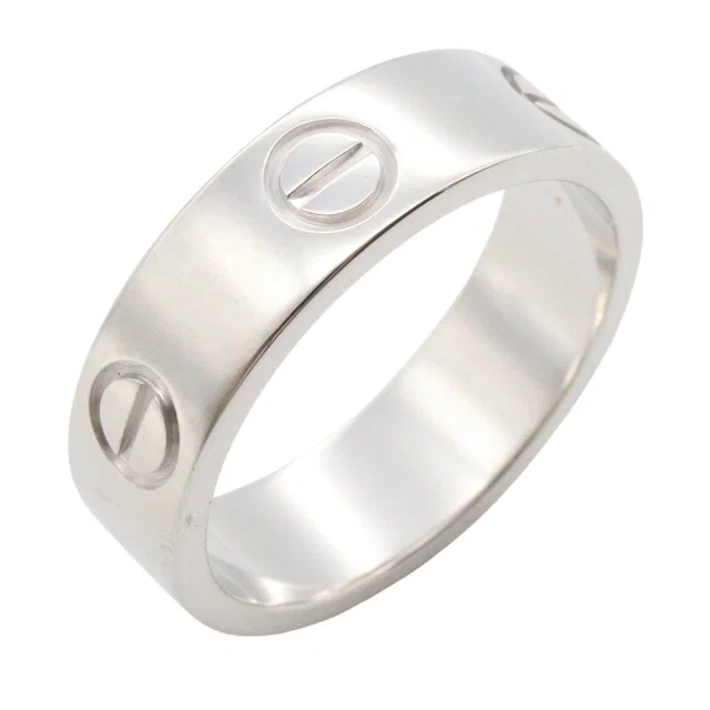 Cartier Love Au750 White Gold Ring Size 11 in White from LuxUness