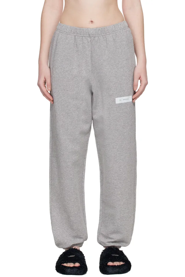 MM6 Maison Margiela Gray Unbrushed Cotton Sweatpants from SSENSE, photo 1 of 1