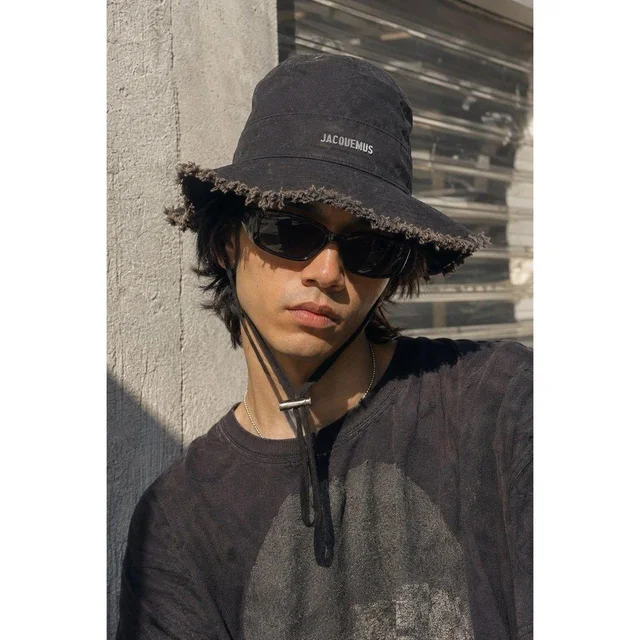 Jacquemus Men's Cotton Hat - Black in black from Depop, photo 1 of 1