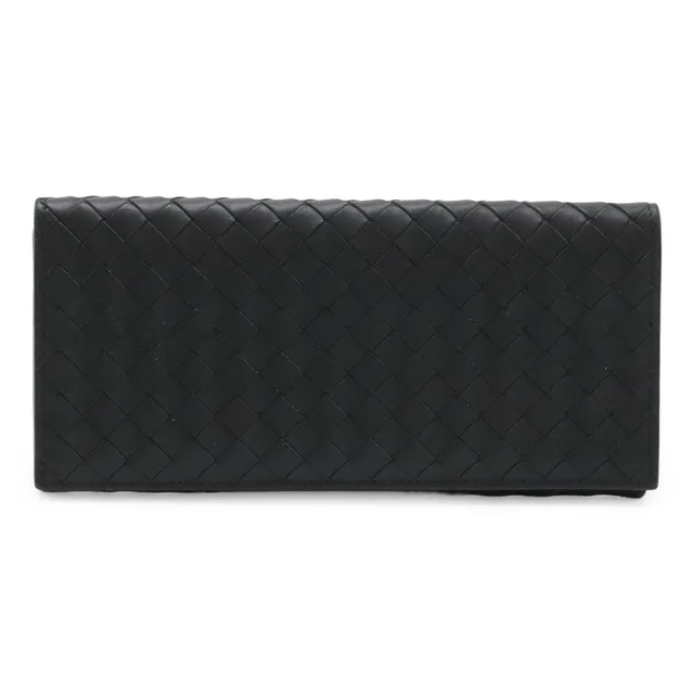 Bottega Veneta Intrecciato Wallet Bifold Long Billfold Leather Black in Black Woven leather from The Reluxe