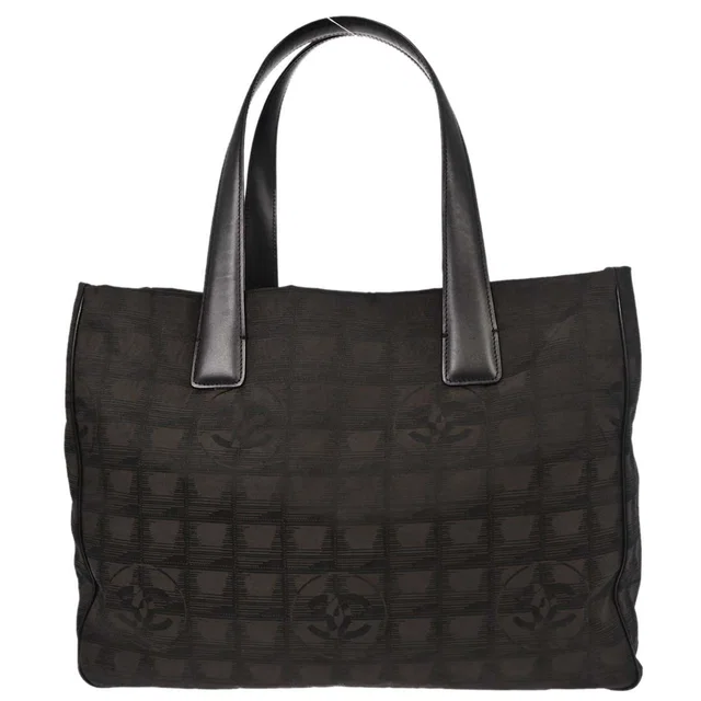 Chanel 2005-2006 Brown Jacquard Nylon Travel Line Tote Handbag in Brown Nylon from AMORE Vintage Tokyo