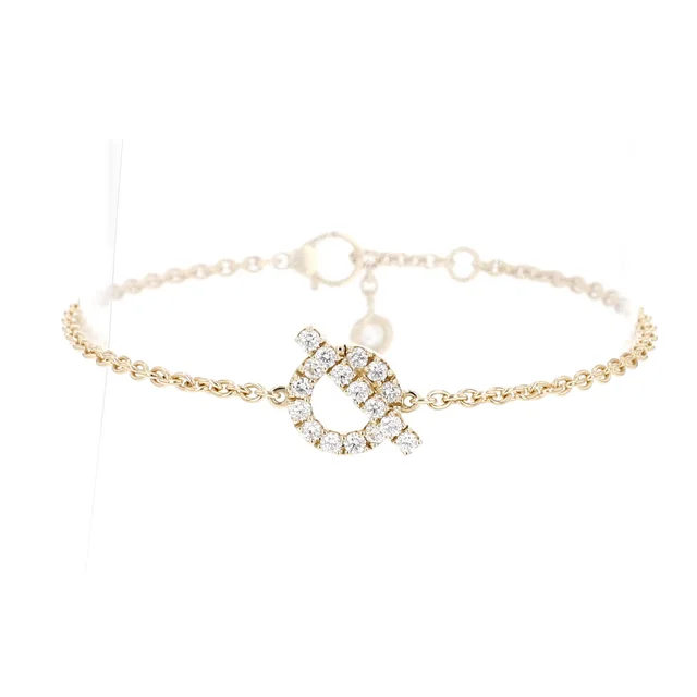 Hermès Finesse bracelet in yellow gold and diamonds in Yellow from Collector Square, photo 2 of 2