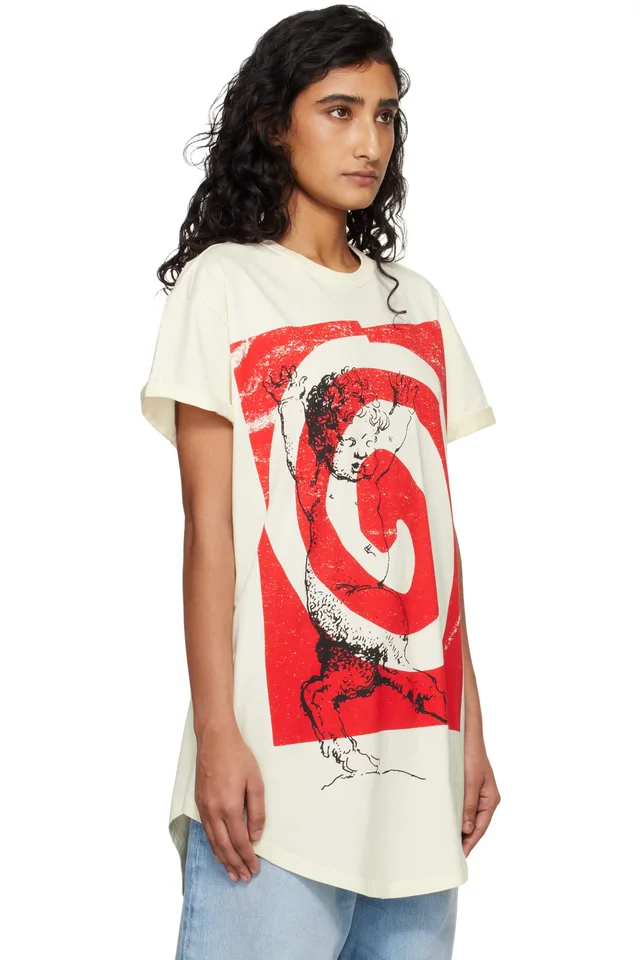 Vivienne Westwood Off-White Swirl Longline T-shirt, photo 2 of 4 from SSENSE