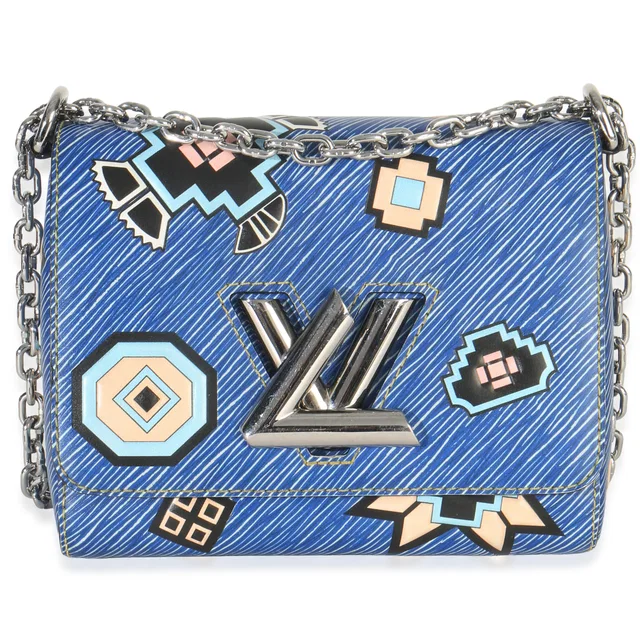 Louis Vuitton Blue Denim Aztec Epi Twist PM in Blue Denim from myGemma