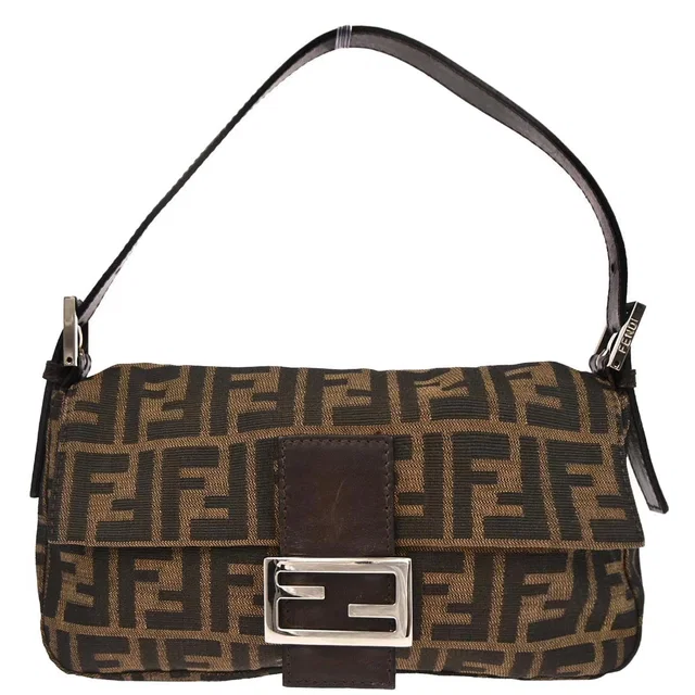 Fendi Brown Zucca Baguette Handbag in Brown Canvas from AMORE Vintage Tokyo