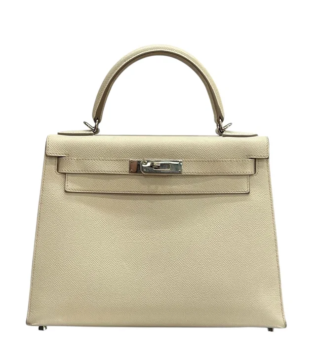 Hermès Kelly 28 in Light Cream Epsom in White Epsom leather from Luxury Promise