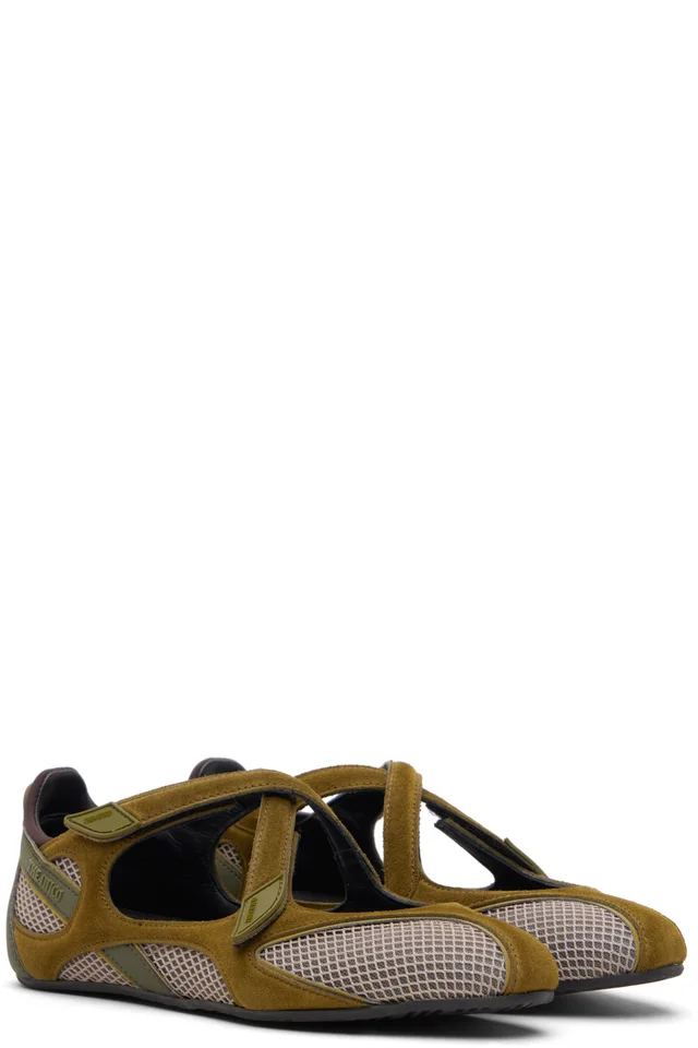 The Attico Khaki Floor 01 Ballerina Flats, photo 4 of 5 from SSENSE