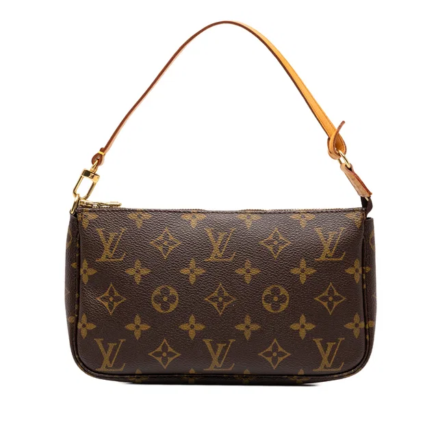 Brown Louis Vuitton Monogram Pochette Accessoires Shoulder Bag in Brown Coated canvas from Designer Revival