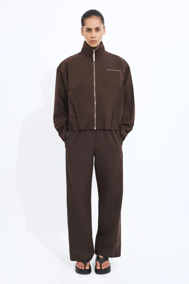Athletica Bubble Hem Shirt in Brown from Aje, photo 1 of 1