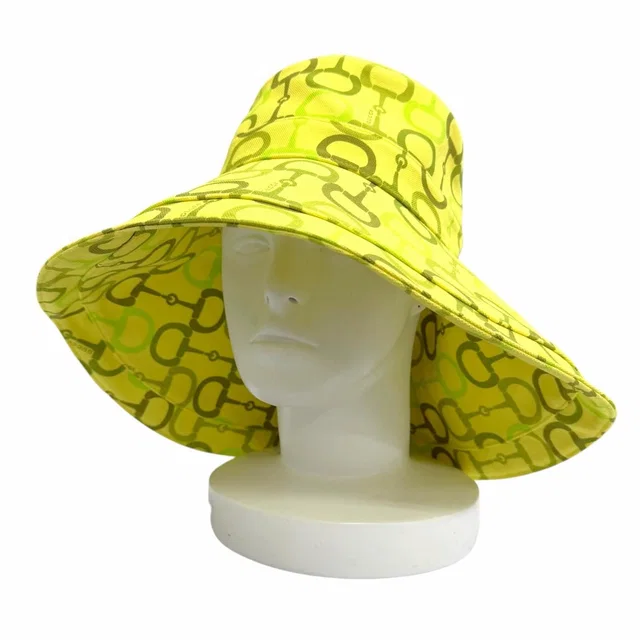 Gucci Cotton 100% Collection GG Horsebit Print Wide Brim Hat Yellow in Yellow from The Reluxe