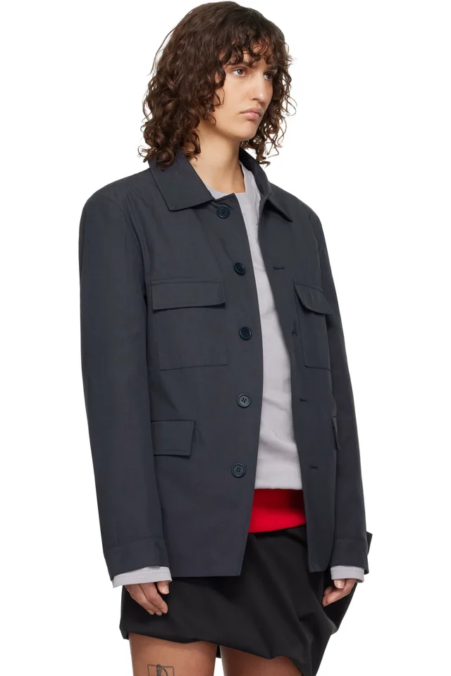 LII Navy Military Jacket, photo 2 of 3 from SSENSE