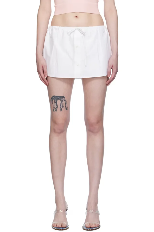 Alexander Wang White Drawstring Skort, image 1 of 1 from SSENSE