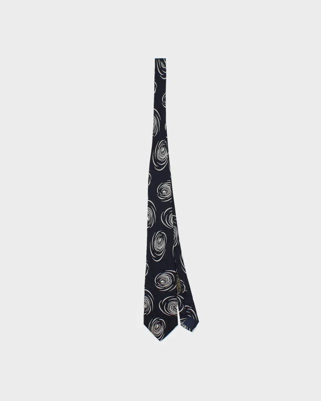 Vintage 1980s Giorgio Armani Swirl Pattern Silk Tie in Silk from Rokit Vintage