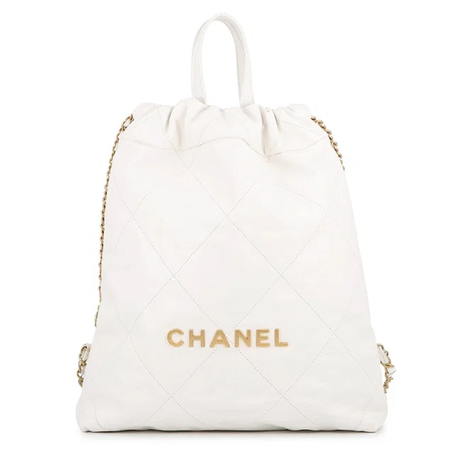 Chanel CHANEL22 Backpack WhiteAS3859 Shiny Calf Leather Size Small in Calfskin from GALLERY RARE