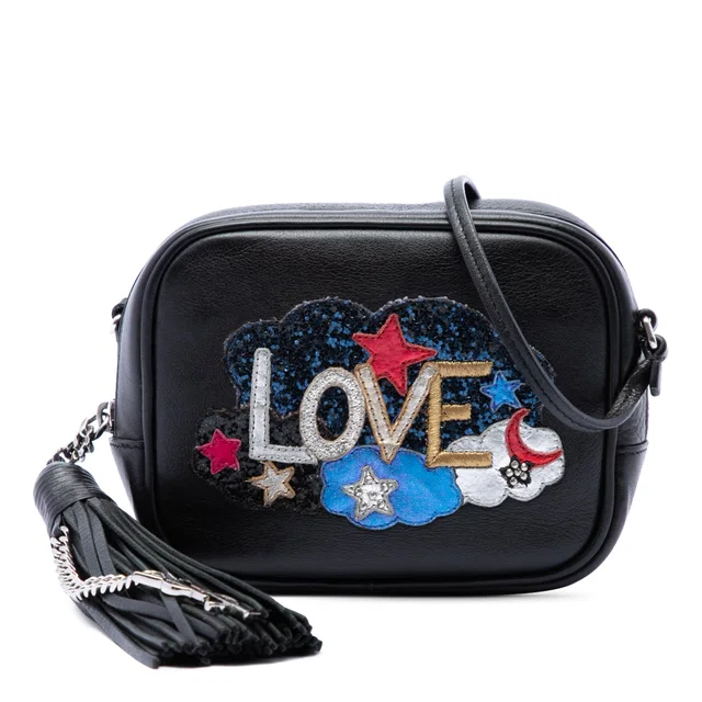 Black Saint Laurent Mini Embroidered Nappa Love Blogger Camera Bag in Black Nappa leather from Designer Revival, photo 1 of 1