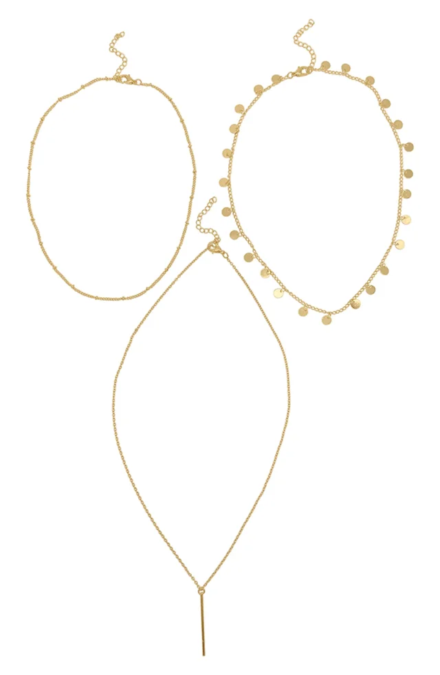 Adornia Set of 3 Water Resistant Chain Necklaces in Yellow, photo 2 of 2 from Nordstrom Rack