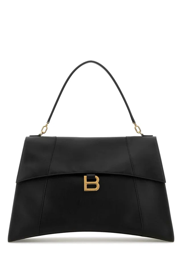 Balenciaga Hourglass Top Handle Bag — Black in Black Calfskin from HEWI