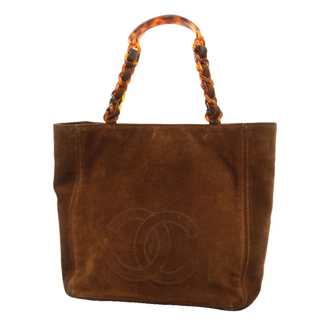 Chanel Tote Suede Brown in Brown Suede from The Reluxe