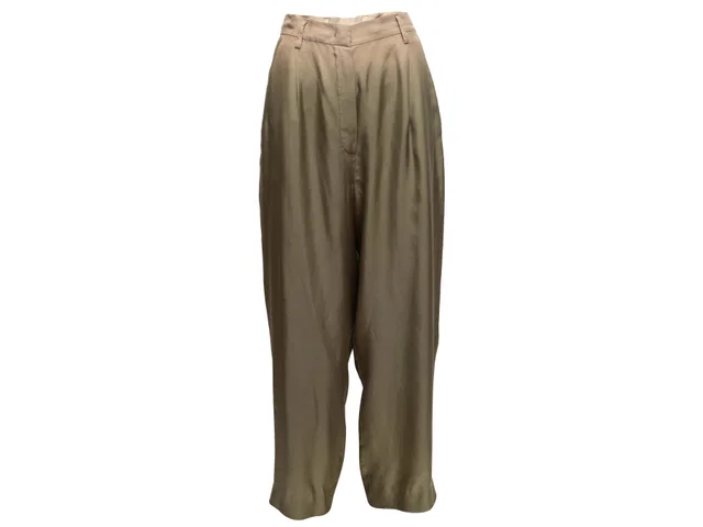Olive Prada Ombre Silk Trousers Size IT 36 in Green Silk from Designer Revival