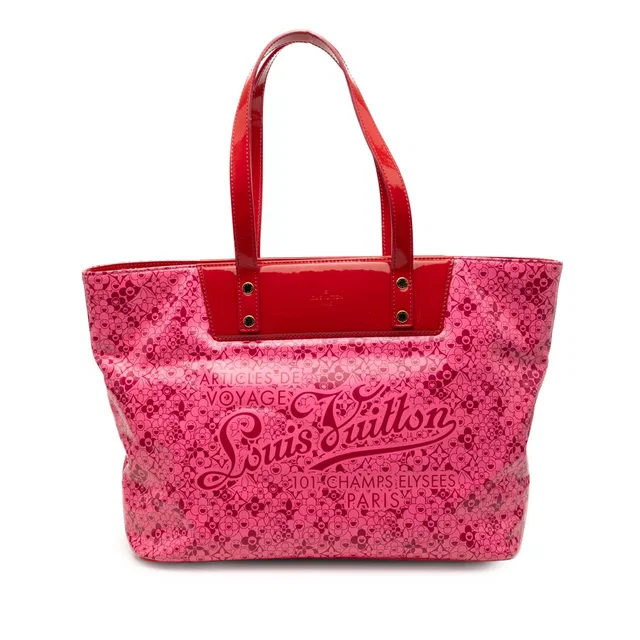 Pink Louis Vuitton Takashi Murakami Coated Canvas Cosmic Blossom Tote PM in Pink Coated canvas from Designer Revival