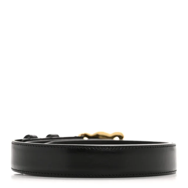 Celine Box Calfskin Medium 25mm Triomphe 75 30 Belt Black in Black Calfskin from FASHIONPHILE, photo 2 of 9