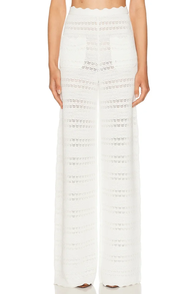 Helsa Kaitltn Scalloped Pant in White from FWRD, photo 1 of 1