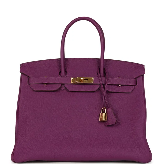 Hermès Birkin 35 Anemone Togo Gold Hardware in Togo leather from Madison Avenue Couture