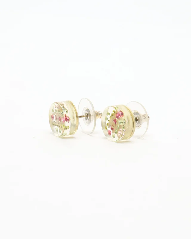 Chanel Coco Mark Resin Rhinestone Earrings in Resin from A Retro Tale, photo 4 of 4