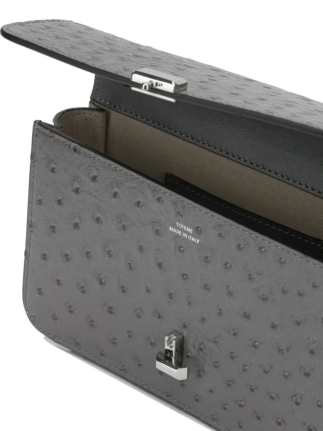 Toteme T-Lock ostrich-effect crossbody bag, photo 5 of 5 from SENSER