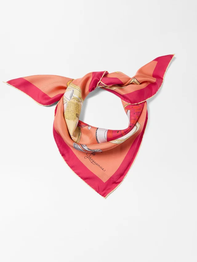 Jacquemus Le Grand Foulard cocktail-print silk scarf, photo 2 of 3 from SENSER