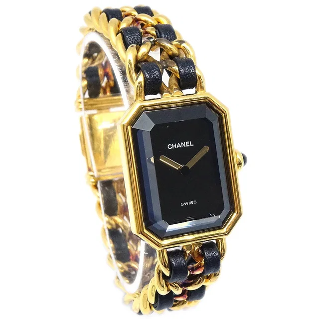 Chanel Premiere Watch Gold #M in Gold Leather from AMORE Vintage Tokyo