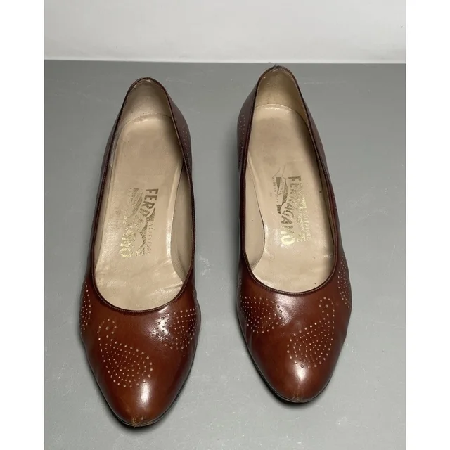 Ferragamo Vintage Salvatore Florence Women's Brown Pumps Size 9.5 B in brown|red Leather from Poshmark