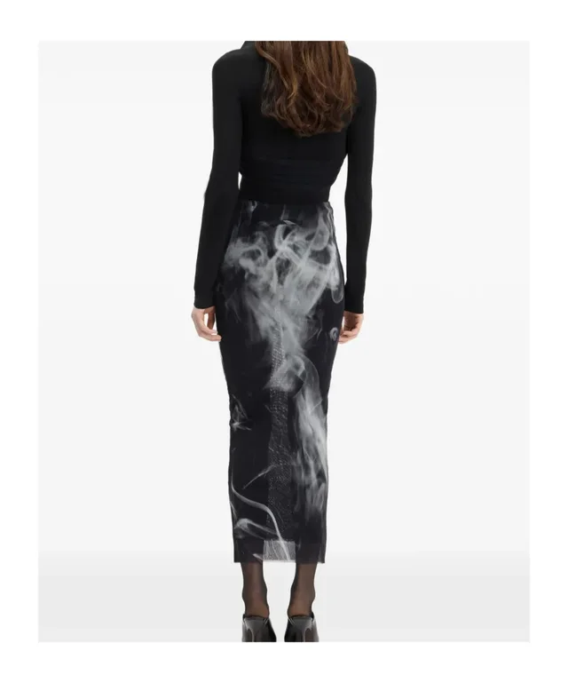 Jean Paul Gaultier Mesh Smoking Print Skirt, photo 4 of 5 from SENSER