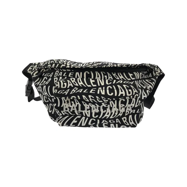 Balenciaga LOGO WAVE WHEEL BELT PACK Nylon Waist Bag in Nylon from LuxUness