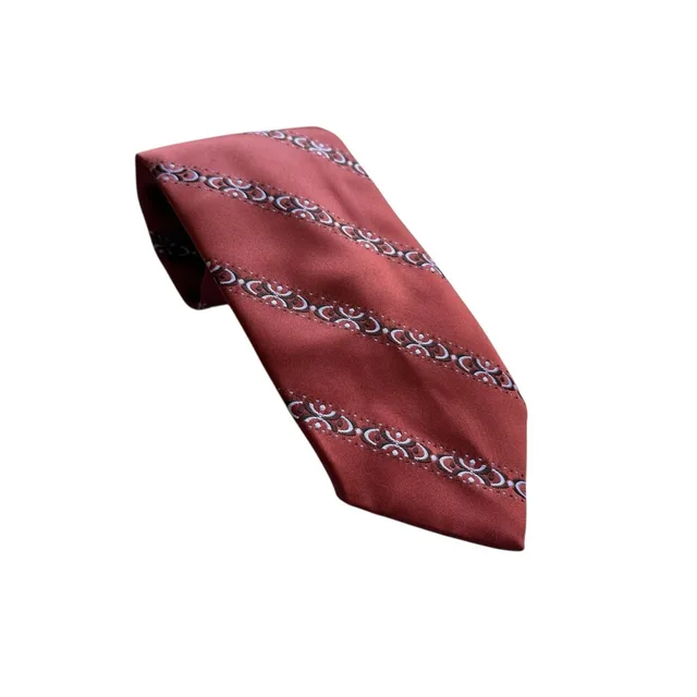Vintage New Givenchy Orange & Brown Midcentury Tie Poly in orange from Grailed
