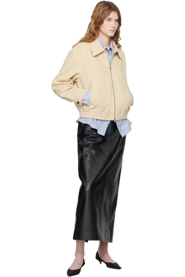 Dunst Beige Collared Faux-Suede Jacket, photo 4 of 4 from SSENSE