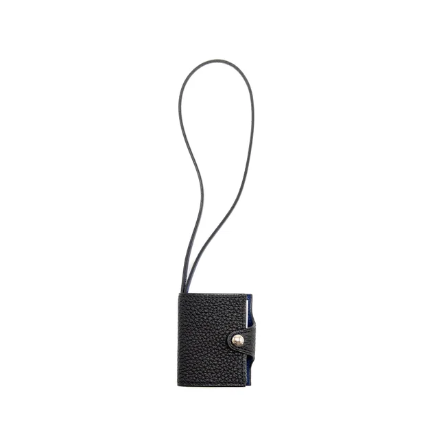 Hermès Ulysse Nano Charm Togo/Swift Black/Blue Saphir SHW in Black Togo leather from EMIER
