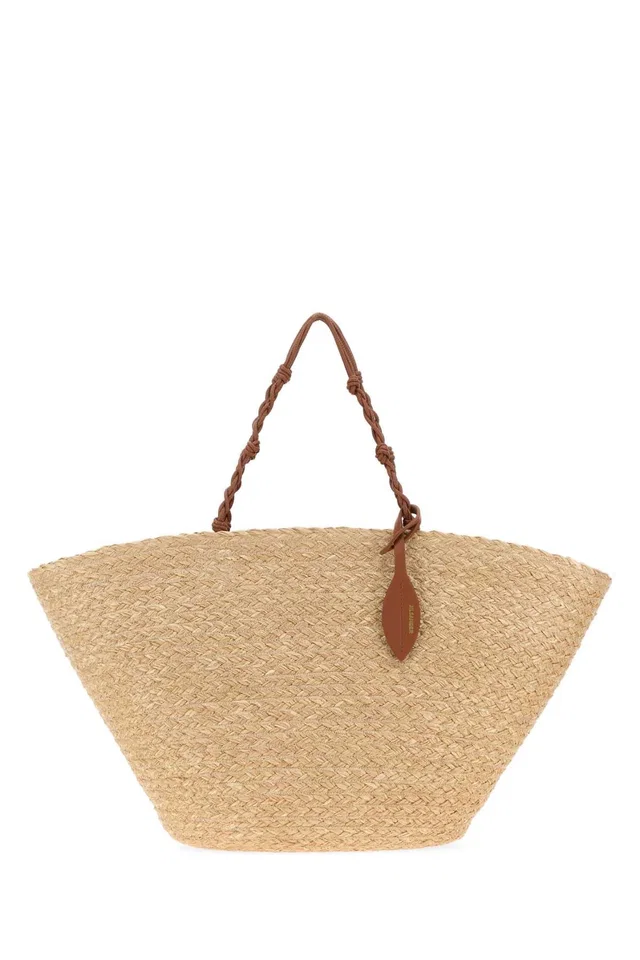 Jil Sander Tangle Bucket Bag — Beige Exterior: Raffia in Beige Raffia from HEWI