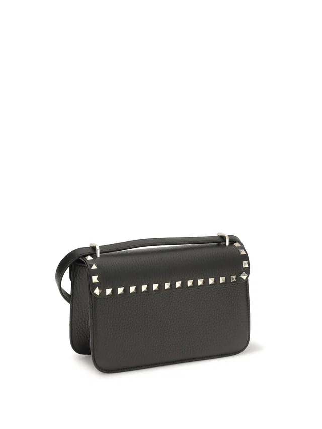 Valentino Garavani Studded Shoulder Bag — Black Calf Leather in Black Calfskin from HEWI