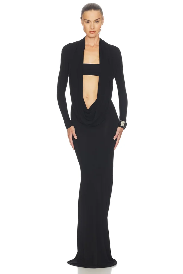 Helsa Svetlana Jersey Gown in Black, photo 3 of 6 from REVOLVE (Canada)