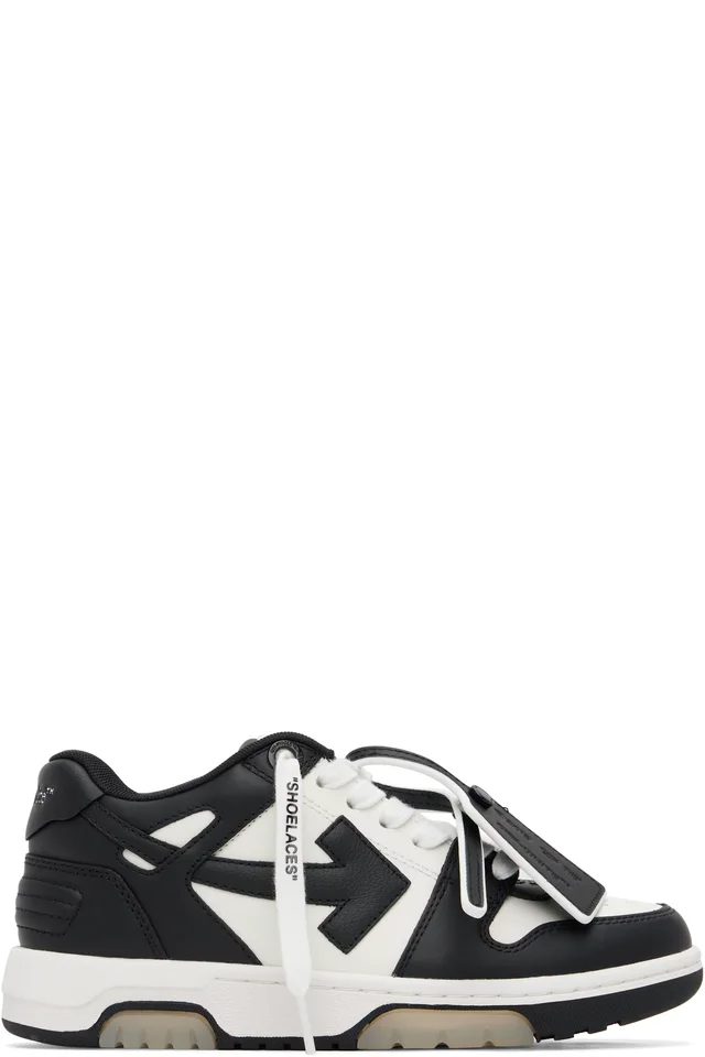 Black & White 'Out Of Office' Calf Leather Sneakers