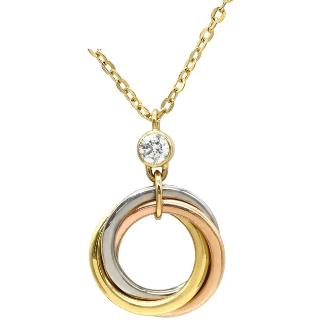 Cartier Necklace Baby Trinity Diamond Yellow Gold White Pink 18k in White from The Reluxe