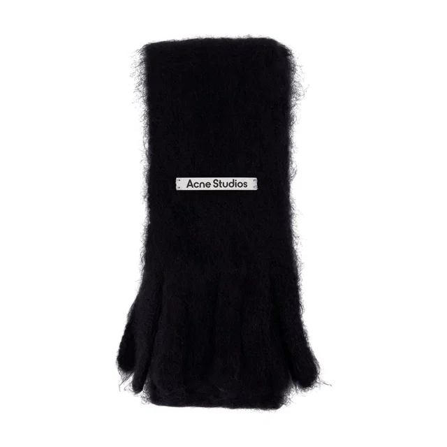 Acne Studios Wool Knit Scarf — Black Scarfs in Black Wool from HEWI