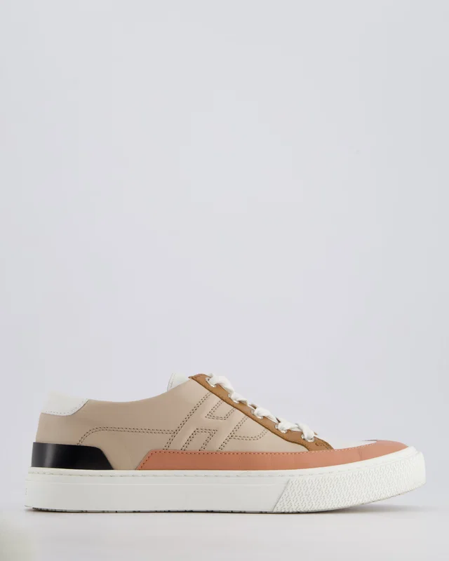 Hermès Beige Deep Sneaker with H Logo Detail Size EU 38 in Beige Leather from Sellier