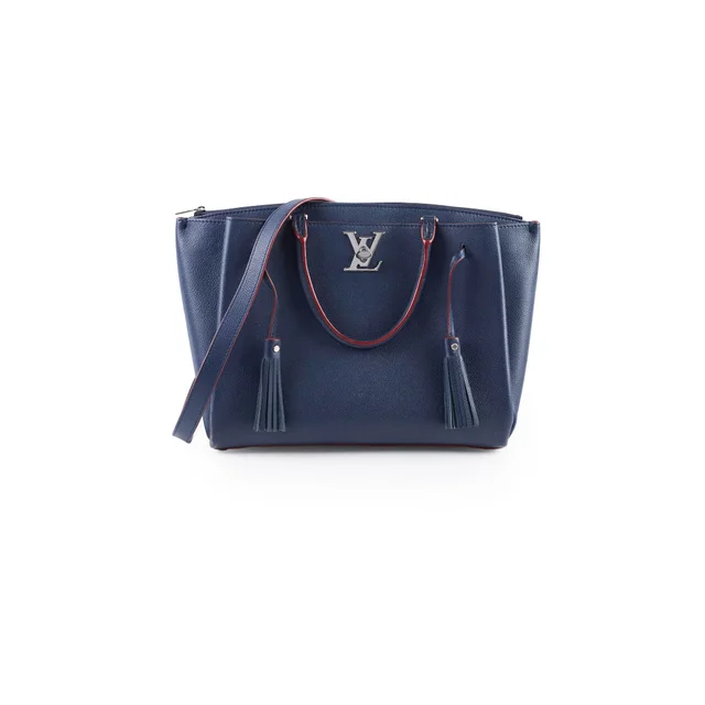Louis Vuitton Lock Me Tote Navy Blue in Navy Leather from The Purse Affair