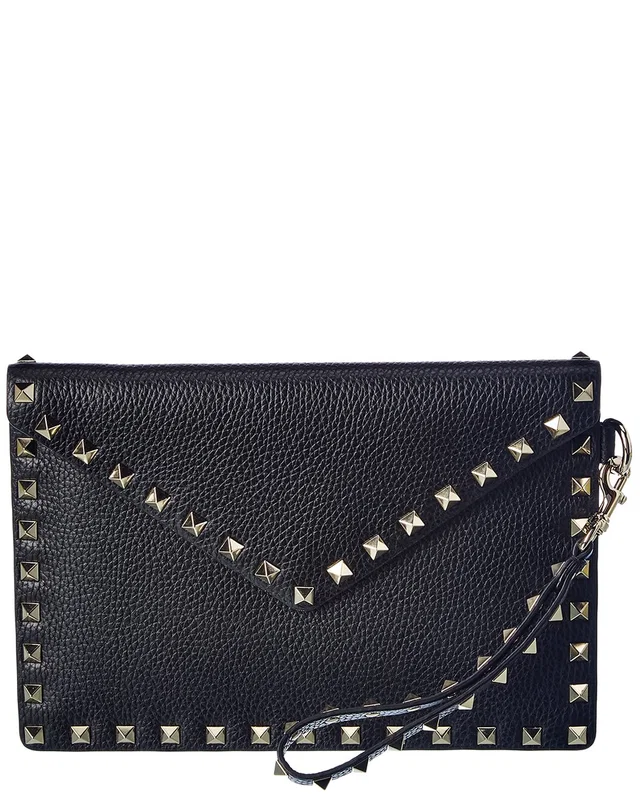 Valentino Rockstud Grainy Leather Pouch, image 1 of 1 from Rue La La