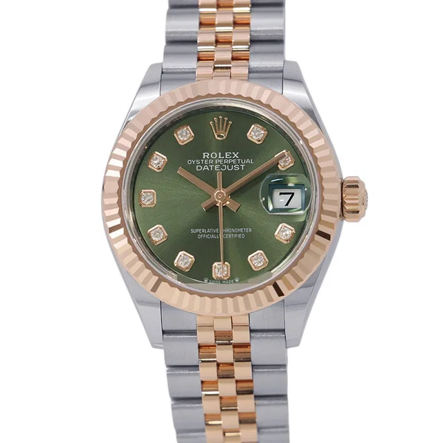 Rolex Lady Datejust W28mm Stainless Steel K18PG Olive Green Dial279171G in Green from GALLERY RARE