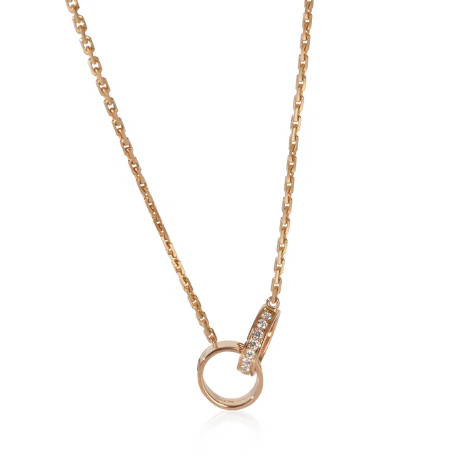 Cartier Rose Gold Diamond Love Necklace 18k in Pink from HEWI