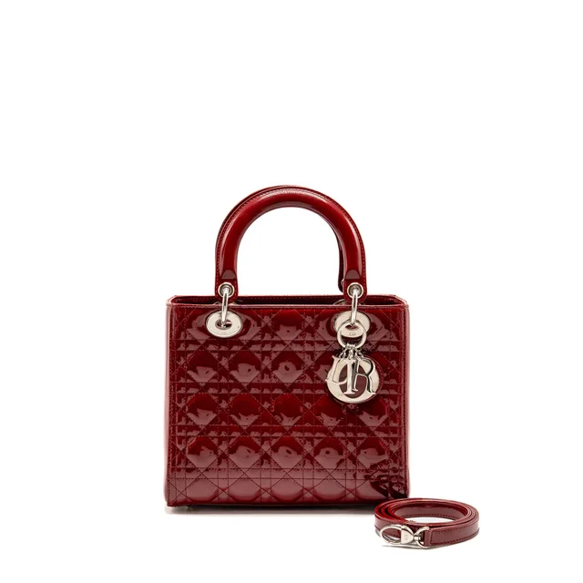 Medium Lady Dior Patent red SHW in Red Patent leather from EMIER